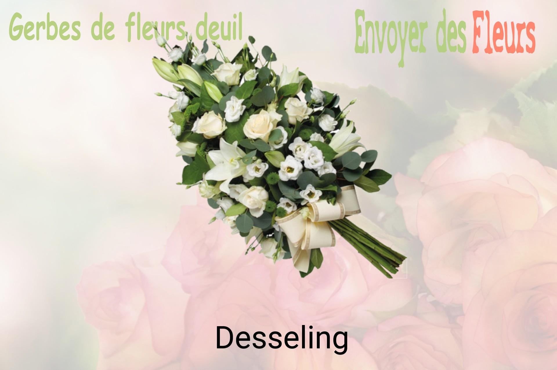 Gerbe de fleurs de deuil livrée à Desseling